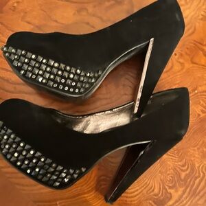 ❤️ Elegant Black Studded and Bling’s Women's Heels